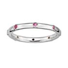 Stacks And Stones Sterling Silver Pink Tourmaline Stack Ring, Women's, Size: 6