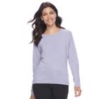 Petite Napa Valley Solid Crewneck Sweater, Women's, Size: L Petite, Purple Oth