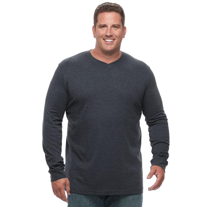 Big & Tall Croft & Barrow&reg; Classic-fit Stretch Performance V-neck Tee, Men's, Size: 3xl Tall, Blue (navy)