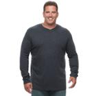 Big & Tall Croft & Barrow&reg; Classic-fit Stretch Performance V-neck Tee, Men's, Size: 3xl Tall, Blue (navy)