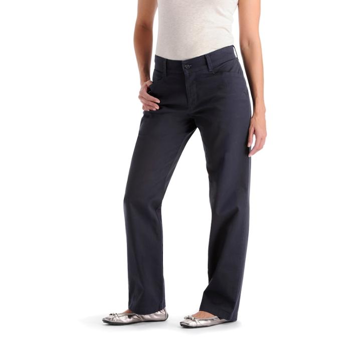 Lee Slimming Straight-leg Trouser Pants- Women's, Size: 6 Short, Blue