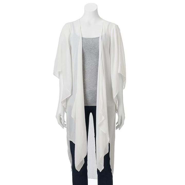 Sonoma Goods For Life&trade; Crinkle Bell Sleeve Kimono, Women's, White Oth