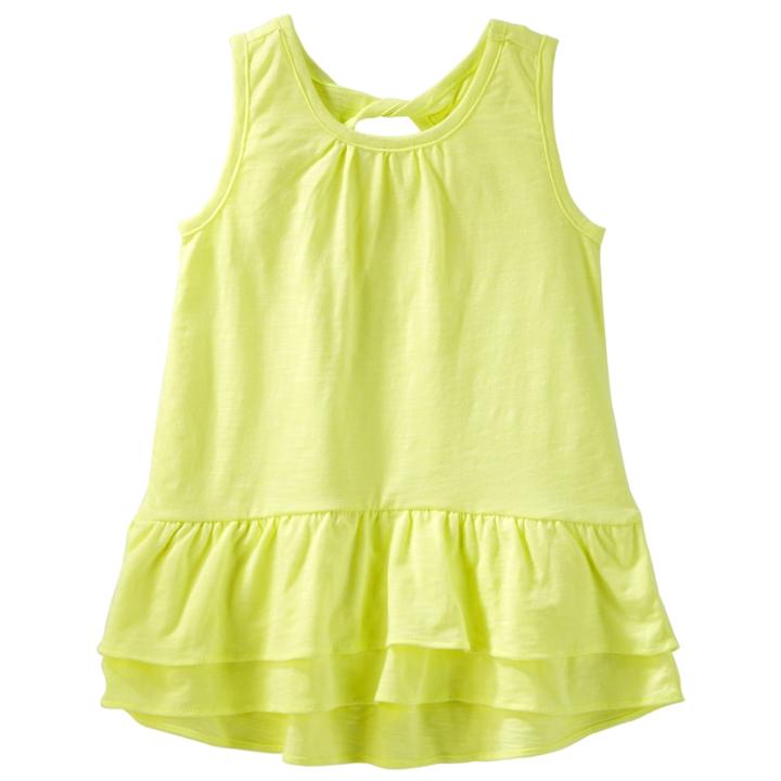 Girls 4-12 Oshkosh B'gosh&reg; Ruffled Twist Back Tunic Top, Size: 6-6x, Yellow