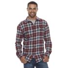 Men's Sonoma Goods For Life&trade; Plaid Flannel Button-down Shirt, Size: Small, Red