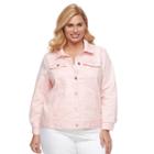 Plus Size Croft & Barrow&reg; Jean Jacket, Women's, Size: 1xl, Light Pink