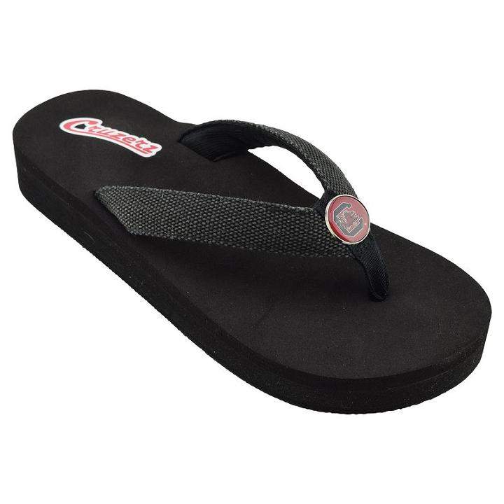 Women's South Carolina Gamecocks Venice Beach Flip-flops, Size: 10, Black