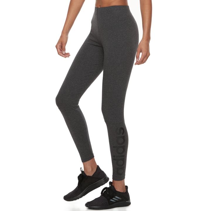 Women's Adidas Essential Linear Tights, Size: Small, Dark Grey