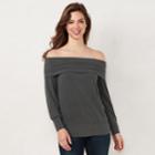 Women's Lc Lauren Conrad Weekend Off-the-shoulder Sweatshirt, Size: Xl, Med Grey