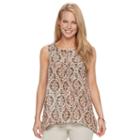 Women's Dana Buchman Shark-bite Tank, Size: Large, Med Beige