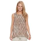 Women's Dana Buchman Shark-bite Tank, Size: Large, Med Beige