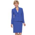 Women's Le Suit Crepe Jacket & Skirt Suit, Size: 16, Brt Blue