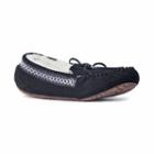 Muk Luks Jane Women's Suede Moccasin Slippers, Size: 7, Black