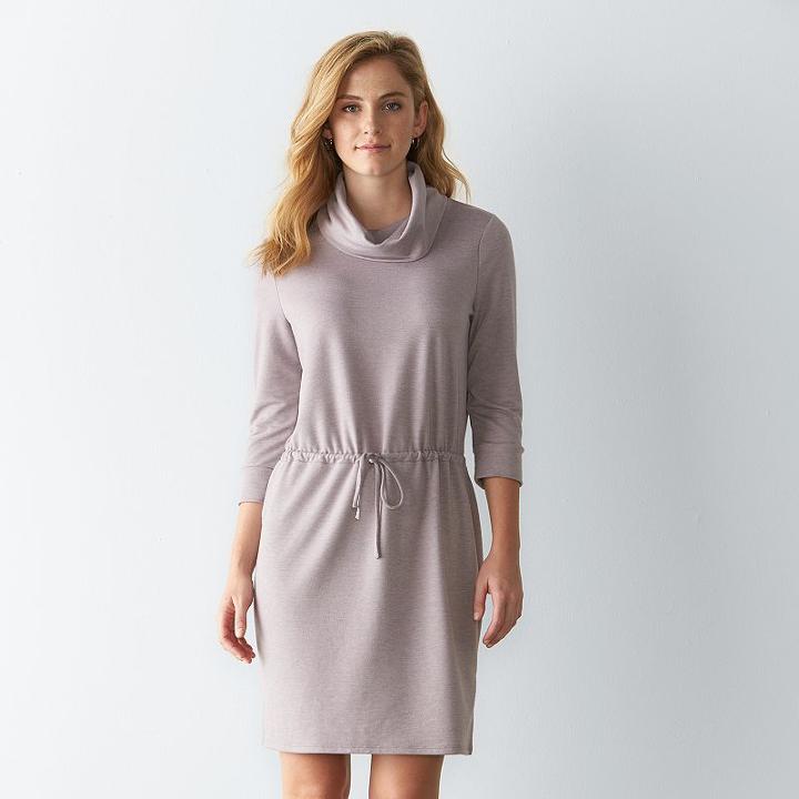 Women's Sonoma Goods For Life&trade; Cowlneck Shift Dress, Size: Xl, Brt Purple