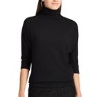 Women's Chaps Jersey Turtleneck, Size: Medium, Black