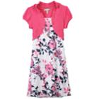 Girls 7-16 & Plus Size Speechless Mock-layered Cardigan Floral Dress With Necklace, Size: 14, Brt Pink