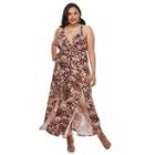 Plus Size Jennifer Lopez Surplice Maxi Dress, Women's, Size: 1xl, Multicolor