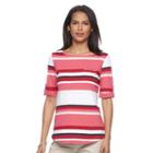 Women's Croft & Barrow&reg; Printed Slubbed Tee, Size: Xxl, Med Red