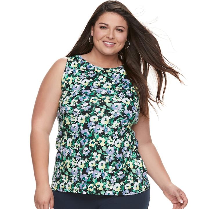 Plus Size Croft & Barrow&reg; Essential Tank, Women's, Size: 3xl, Med Green