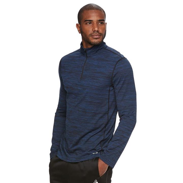 Men's Tek Gear&reg; Space-dyed Quarter-zip Top, Size: Large, Dark Blue