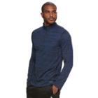 Men's Tek Gear&reg; Space-dyed Quarter-zip Top, Size: Large, Dark Blue