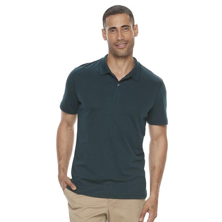 Men's Apt. 9&reg; Modern-fit Birdseye Stretch Polo, Size: Xxl, Turquoise/blue (turq/aqua)