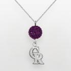 Logoart Colorado Rockies Sterling Silver Crystal Ball Pendant, Women's, Size: 18, Purple