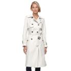 Women's Towne By London Fog Double-breasted Long Trench Coat, Size: Small, Med Beige