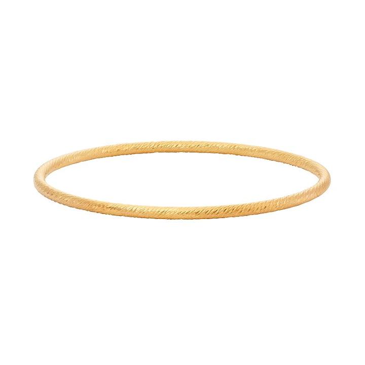 14k Gold Over Silver Textured Bangle Bracelet, Women's, Size: 8, Yellow
