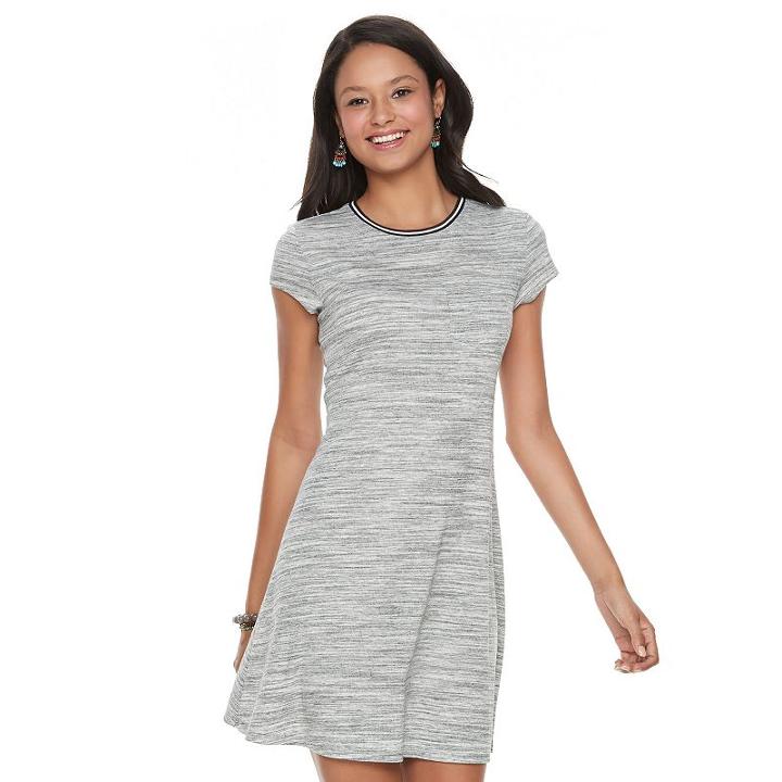 Juniors' So&reg; Ribbed T-shirt Dress, Teens, Size: Xl, Med Grey