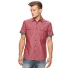 Men's Rock & Republic Textured Button-down Shirt, Size: Xxl, Dark Red
