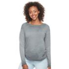 Junior's So&reg; Drapey Front Shirttail Pullover, Teens, Size: Large, Oxford