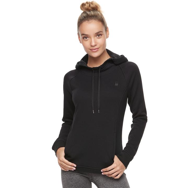 Women's Fila Sport&reg; Andare Fleece Drop Collar Pullover Top, Size: Xs, Black