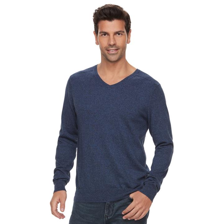 Men's Marc Anthony Slim-fit Soft-touch Modal V-neck Sweater, Size: Xl, Med Blue
