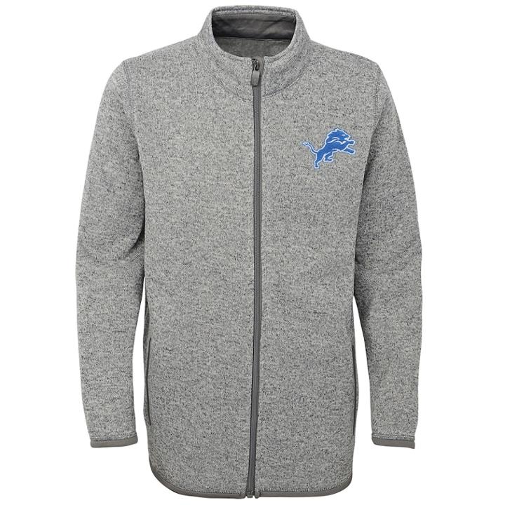 Boys 8-20 Detroit Lions Lima Fleece Jacket, Size: M 10-12, Grey