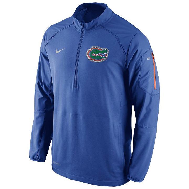 Men's Nike Florida Gators Quarter-zip Hybrid Jacket, Size: Xxl, Blue