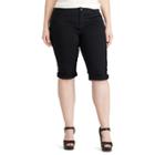 Plus Size Chaps Cuffed Twill Capris, Women's, Size: 20 W, Black