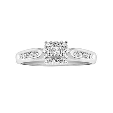 Lovemark Round-cut Certified Diamond Engagement Ring In 10k White Gold (1/5 Ct. T.w.), Women's, Size: 7.50