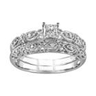 Diamond Engagement Ring Set In 10k White Gold (1/3 Carat T.w.), Women's, Size: 7