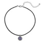 Napier Round Pendant Cord Choker Necklace, Women's, Purple
