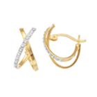 Diamond Mystique 18k Gold Over Silver Diamond Accent X-hoop Earrings, Women's, White