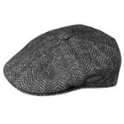 Men's Kangol 504 Wool-blend Herringbone Flat Ivy Cap, Size: Large, Black