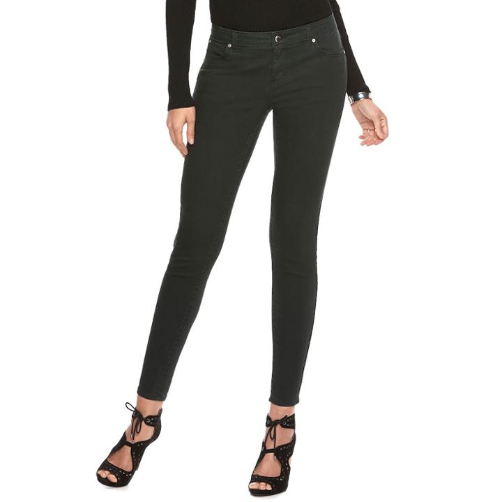 Women's Jennifer Lopez Skinny Jeans, Size: 8 Short, Black