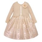 Girls 7-16 American Princess Metallic Rose Dress & Cardigan Set, Girl's, Size: 12, Dark Red