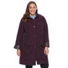 Plus Size Gallery Hooded Lined Rain Jacket, Women's, Size: 2xl, Purple