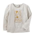 Toddler Girl Oshkosh B'gosh&reg; Love Makes The World Go Round Graphic Tee, Size: 4t, Light Grey