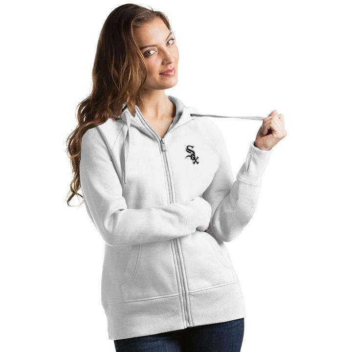 Women's Antigua Chicago White Sox Victory Full-zip Hoodie, Size: Large