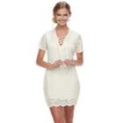 Juniors' Liberty Love Lace Bodycon Dress, Teens, Size: Xl, Natural