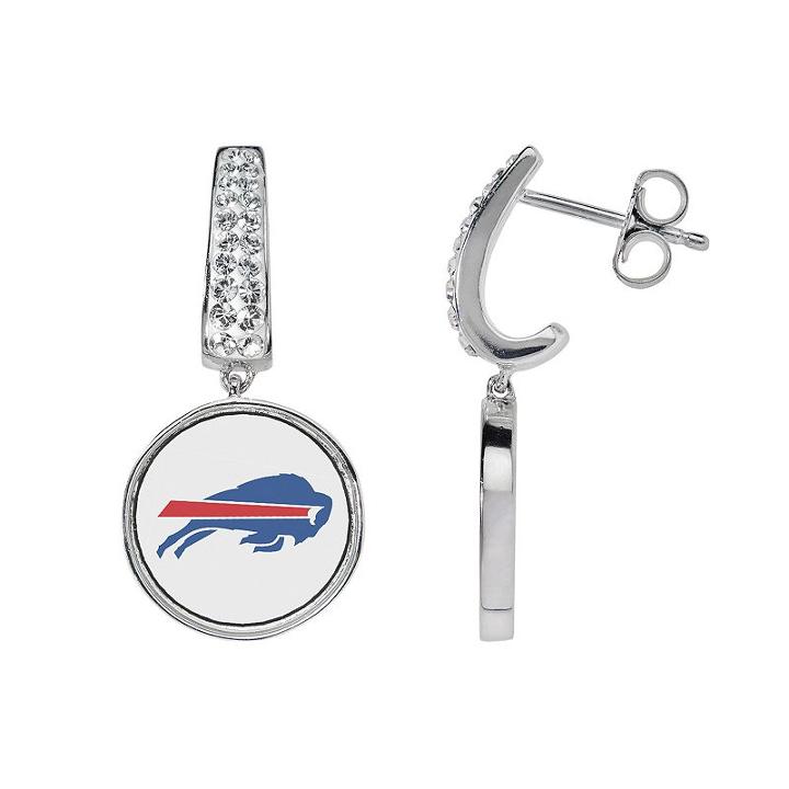 Buffalo Bills Team Logo Drop Earrings, Women's, White