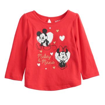 Disney's Mickey & Minnie Mouse Baby Girl Glittery Graphic Tee By Jumping Beans&reg;, Size: 12 Months, Med Red