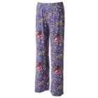 Juniors' Pink Rose Elastic Waist Wide Leg Pants, Teens, Size: Xs, Blue Other